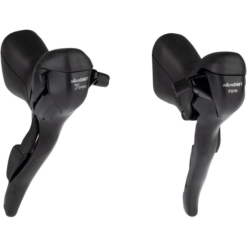 microSHIFT R7 Drop Bar Shift Lever Set – 3 x 7-Speed Standard Reach Shimano Compatible BLK